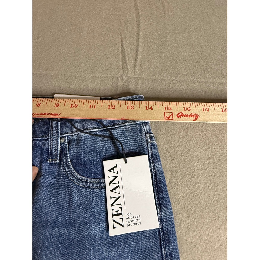 Zenana Women Medium Wash High Waisted Wide Leg Cotton Jeans DTP-1973MM Size 27 - Picture 7 of 7